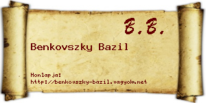 Benkovszky Bazil névjegykártya